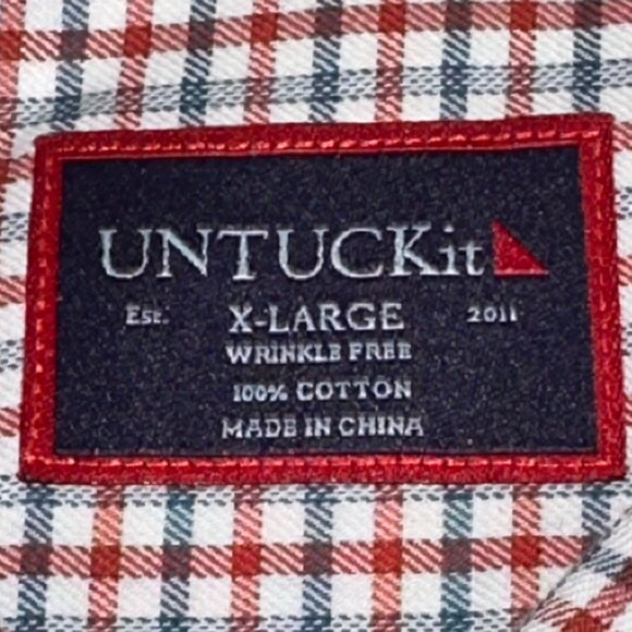 UNTUCKit Cotton Button Down Casual Dress Shirt Plaid Size XL - Picture 5 of 5